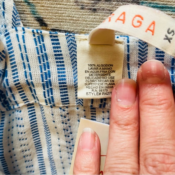 Anthropologie Raga NWT Delphina Ruffle Strap Stripe Maxi Dress Blue Size XS - Picture 13 of 15